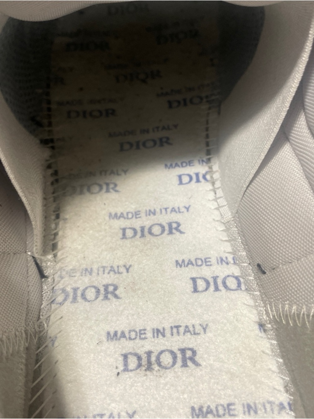 Dior Men's Light Gray Mesh & Leather Sneakers with Reflective Accents - Picture 3 of 8
